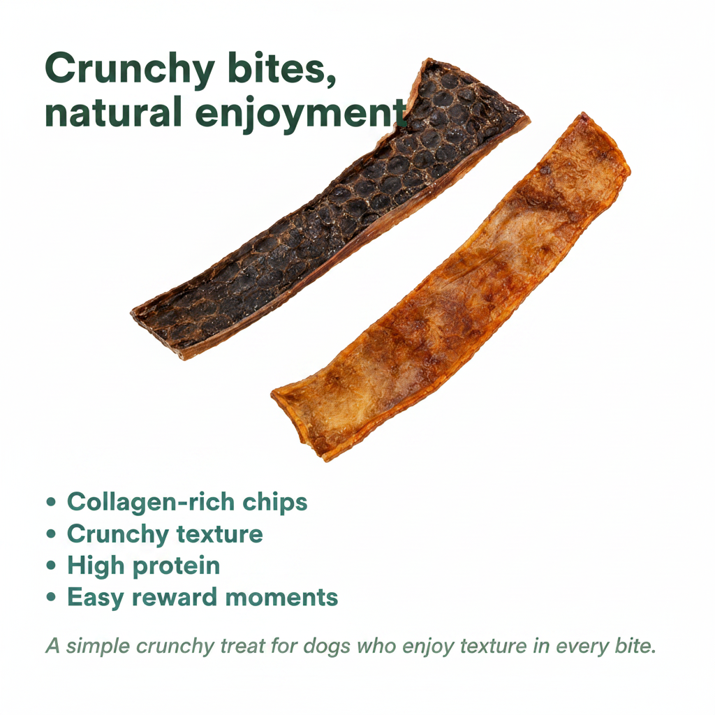Royful Beef Collagen Chips crunchy natural dog treat detail