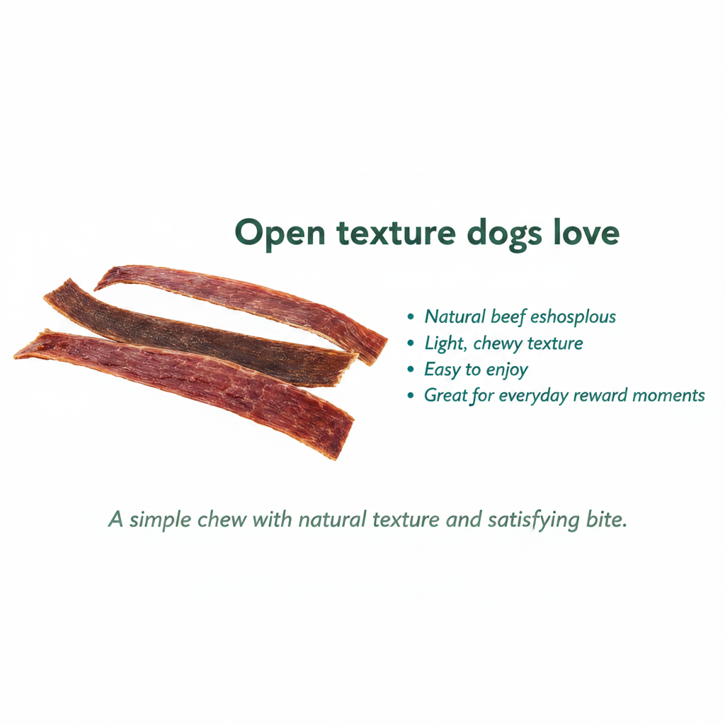 Royful Beef Open Esophagus natural texture dog chew detail