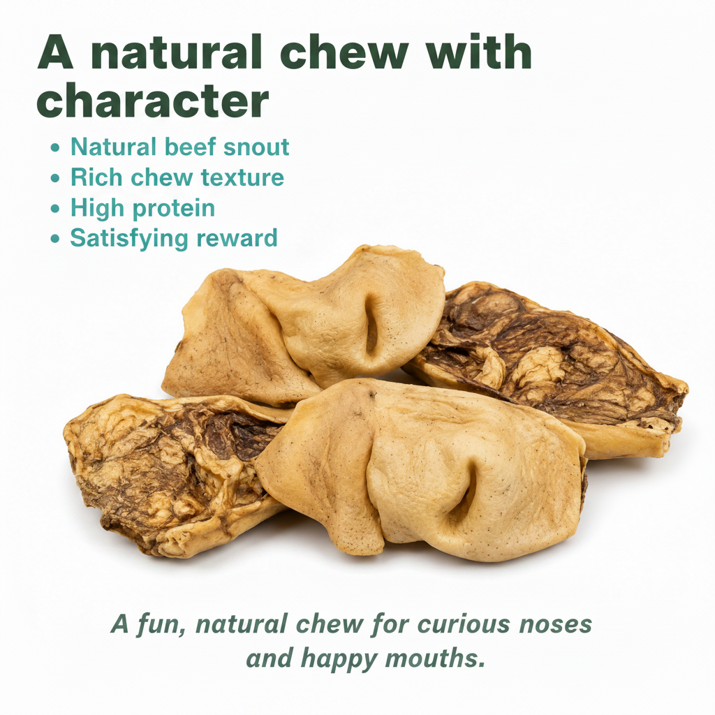 Royful Beef Snout natural high protein dog chew detail