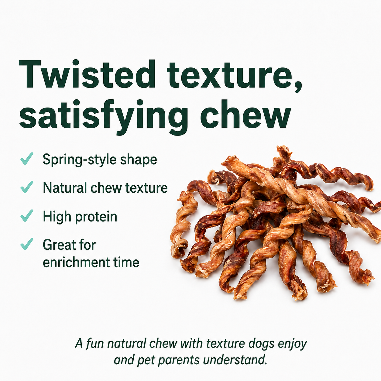 Royful Beef Bully Spring natural chew texture dog treat detail