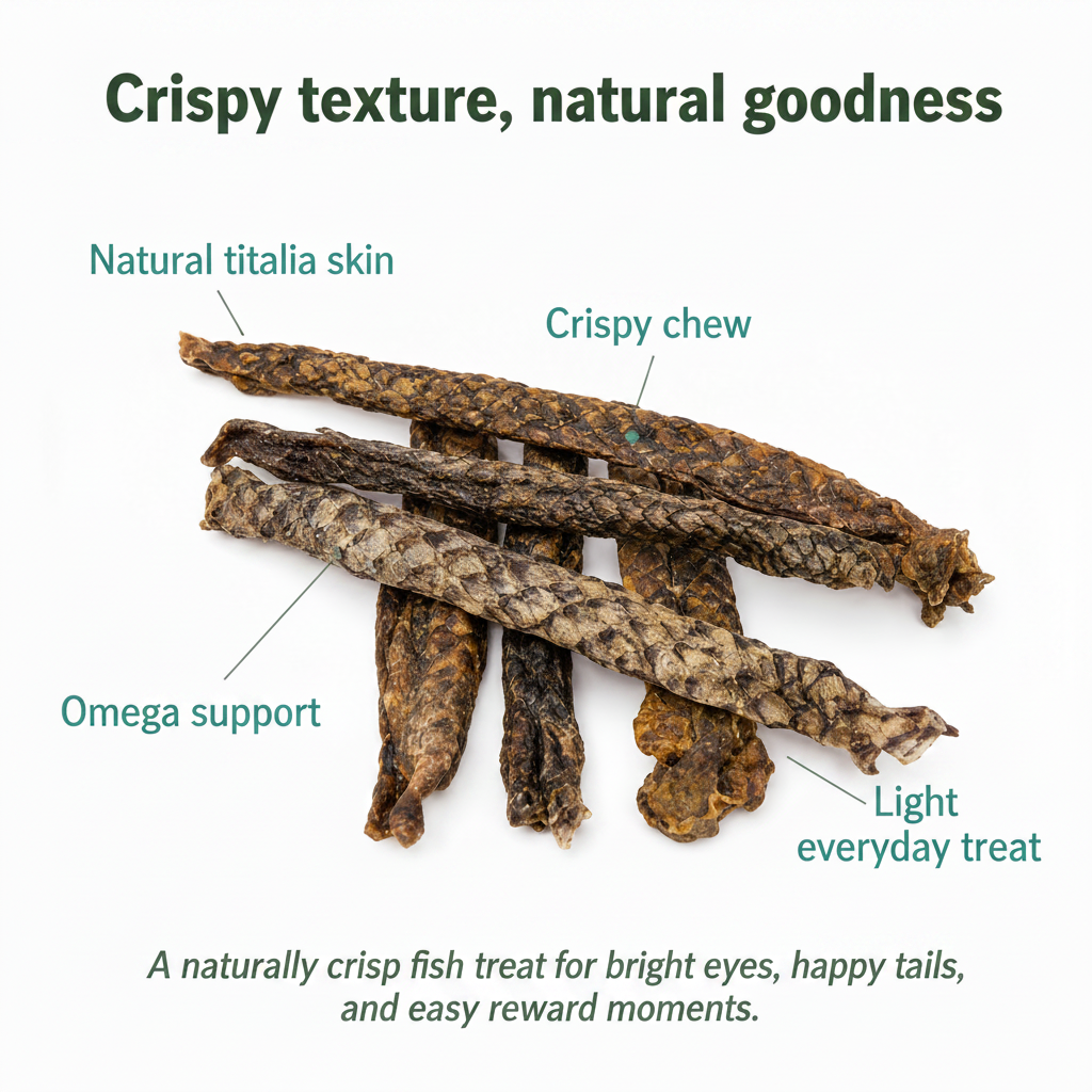 Royful Tilapia Skin crispy natural fish dog treat detail