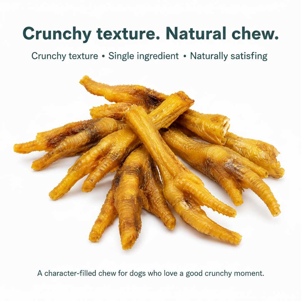 Royful Turkey Feet texture detail natural crunchy dog chew