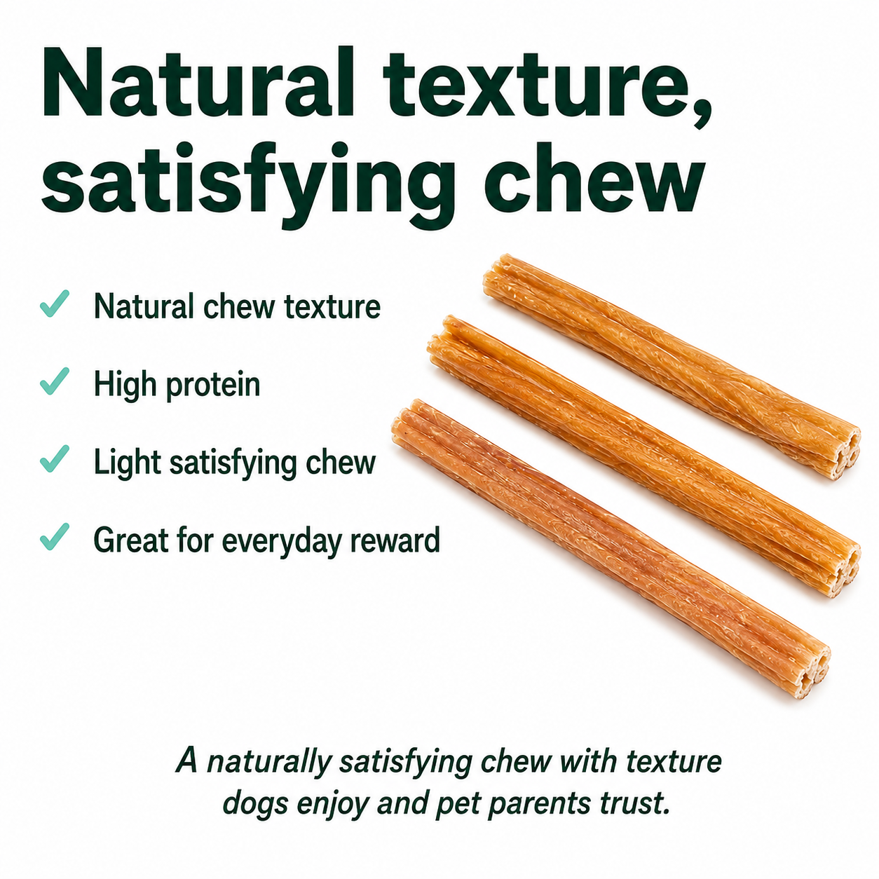 Royful Beef Bladder Stick natural chewy dog treat detail